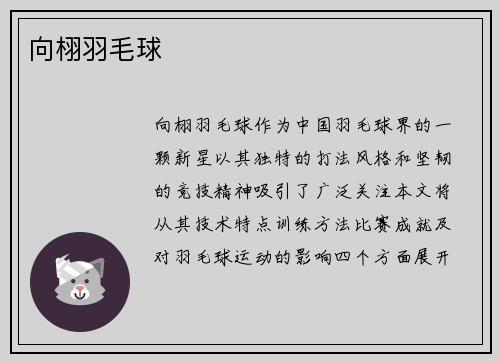 向栩羽毛球