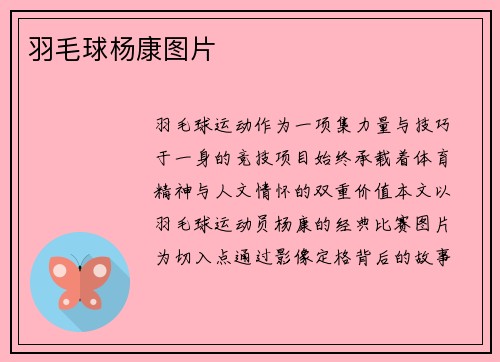 羽毛球杨康图片